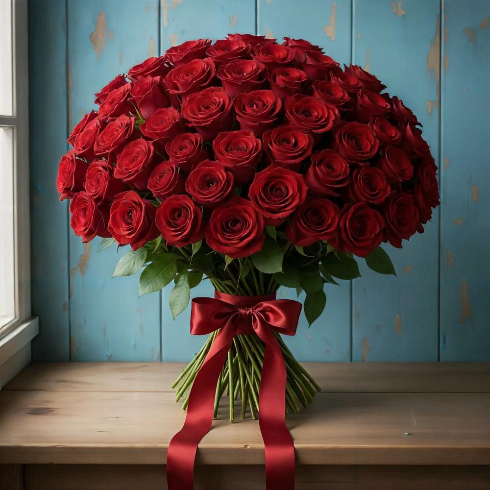 Букет Красные розы Блэк Меджик в Корсакове