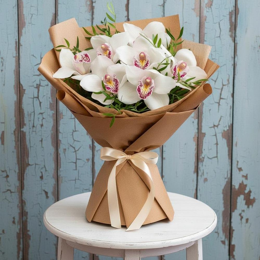 Букет цветов из: Орхидеи и Розы в Корсакове